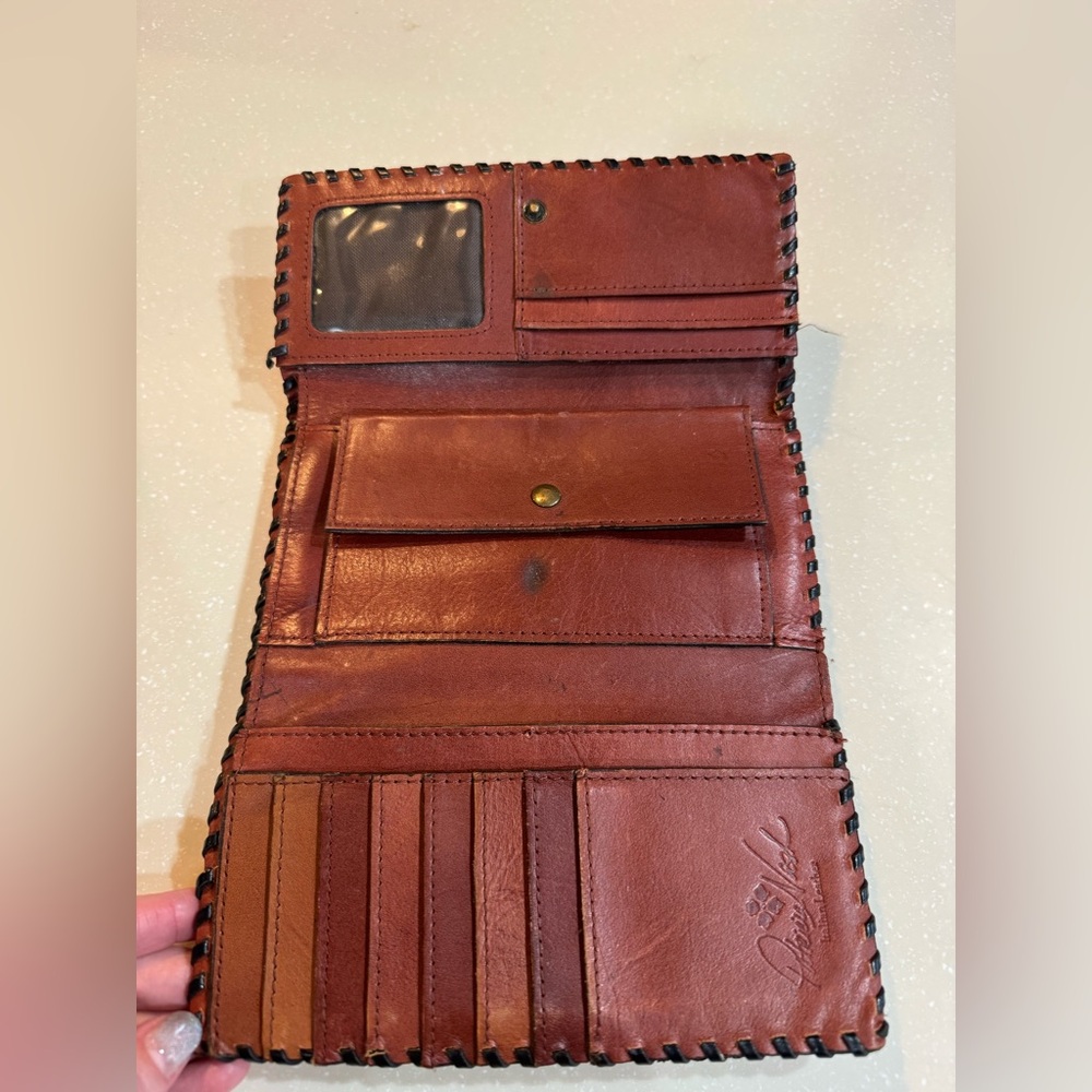 Patricia Nash Brown Patchwork Leather Wallet - image 2